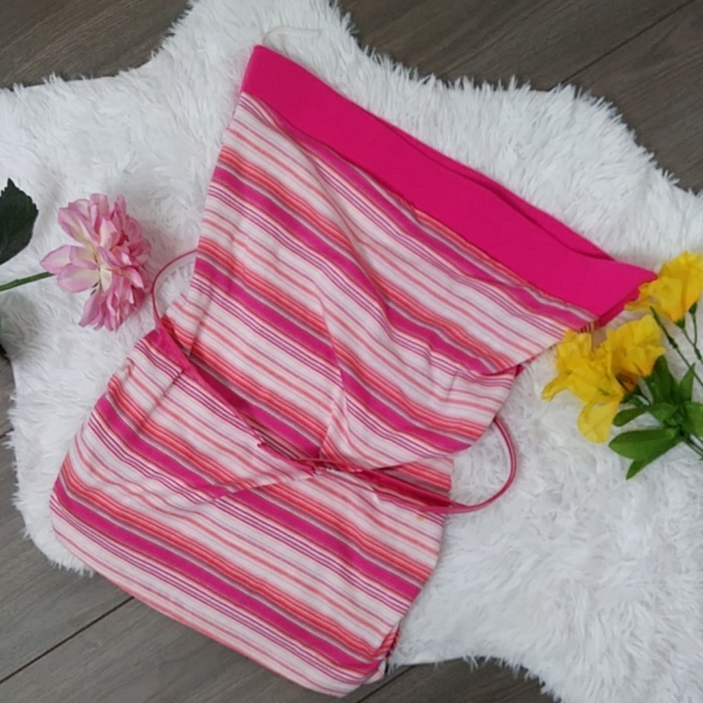 Hot Pink Stripe Sexy Plus Size Summer Tube Top 1X